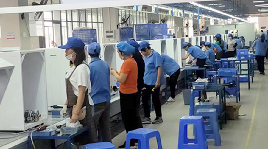 生產(chǎn)實況！金環(huán)電器開展客戶TCL滾筒衣服烘干機生產(chǎn)